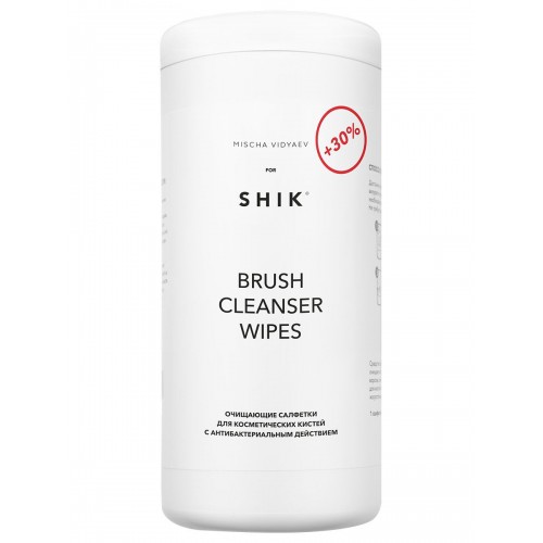 Очищающие салфетки для косметических кистей с антибактериальным действием SHIK Brush Cleanses Wipes MAXI, 100 шт.