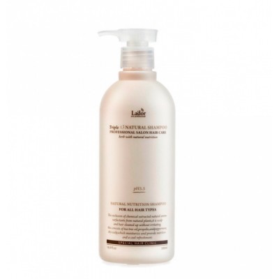 Безсульфатный органический шампунь с эфирными маслами Lador Triplex Natural Shampoo 530 мл.