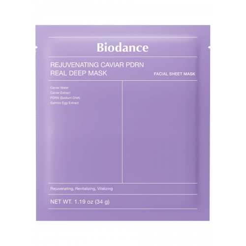 Ночная гидрогелевая маска с ПДРН и икрой Biodance Rejuvenating Caviar PDRN Real Deep Mask, 34 г.