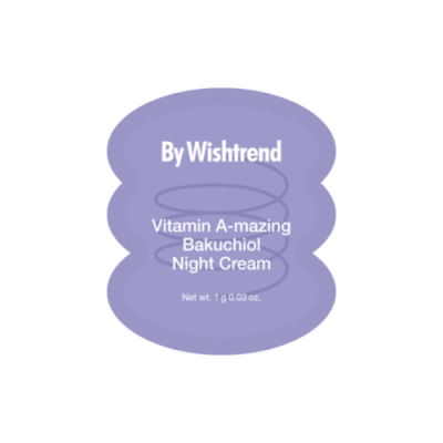Крем для лица ночной ретинол и бакучиол By Wishtrend Vitamin A-mazing Bakuchiol Night Cream, 1 г.