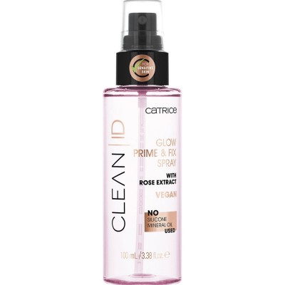 Фиксирующий спрей-праймер для макияжа с мерцаниям CATRICE Clean ID Glow Prime & Fix Spray, 100 мл.