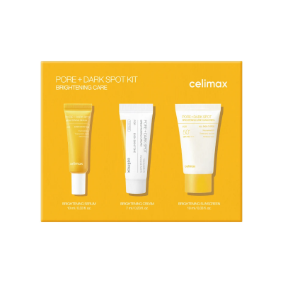 Набор миниатюр сыворотка + крем + солнцезащитный крем Celimax Pore+Dark Spot Brightening Kit SPF50, 10+7+10 мл. Набор миниатюр сыворотка + крем + солнцезащитный крем Celimax Pore+Dark Spot Brightening Kit SPF50, 10+7+10 мл.