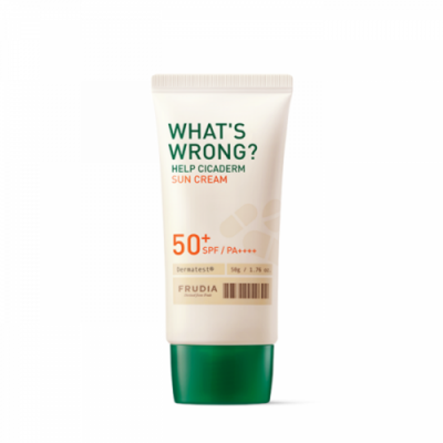 Крем солнцезащитный для чувствительной кожи Frudia What’s wrong help cicaderm SPF50+ PA++++, 50 г.