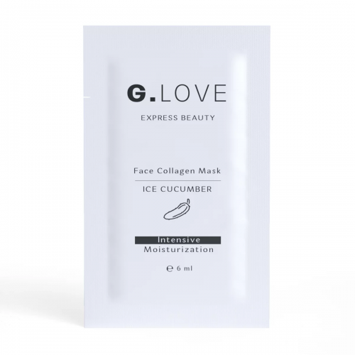 Маска для лица с коллагеном и гиалуроновой кислотой G.LOVE Face Collagen Mask ICE CUCUMBER, 6 мл.