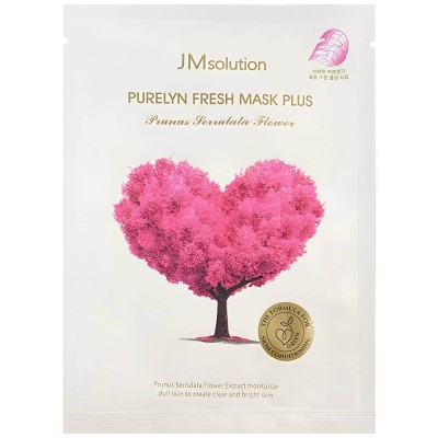 Тканевая маска для выравнивания тона лица JMSolution с экстрактом сакуры Mask Purelyn Fresh Plus Cherry Blossom, 30 мл.