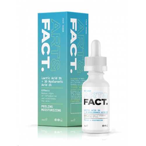 Сыворотка пилинг для лица с молочной кислотой ART&FACT (Lactic Acid 5% + 3D Hyaluronic Acid 2%),30ml