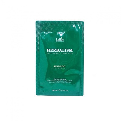 Слабокислотный травяной шампунь с аминокислотами Lador Herbalism Shampoo Pouch 10 мл.