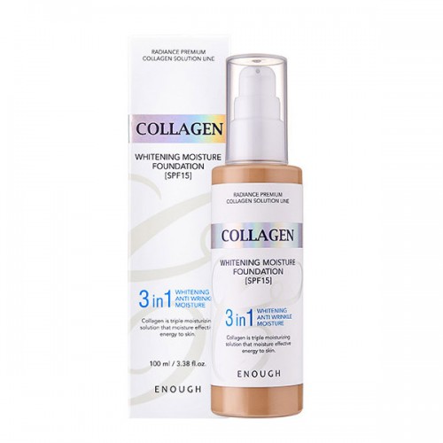 Тональный крем с коллагеном 3 в 1 для сияния кожи Enough Collagen Whitening Moisture Foundation SPF 15