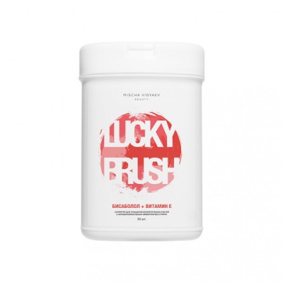 Антибактериальные бесспиртовые салфетки LUCKY BRUSH для очищения кистей MISCHA VIDYAEV BRUSH CLEANSER WIPES ALCOHOL FREE, 50 шт.