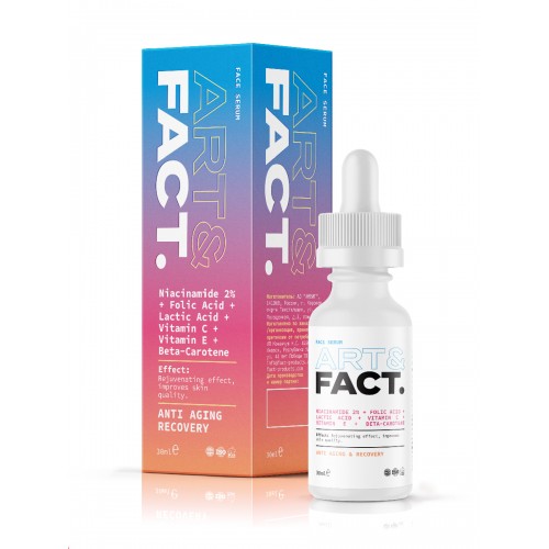 Витаминная сыворотка ART&FACT (Niacinamide 2%+Folic Acid+LacticAcid+VitaminC+VitaminE+BetaCarot),30ml