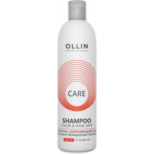 Шампунь, сохраняющий цвет и блеск окрашенных волос OLLIN Professional CARE Color&Shine Save Shampoo, 250 мл.