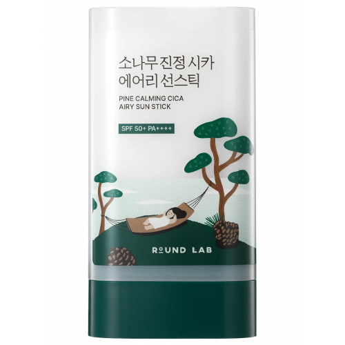 Солнцезащитный стик с сосной и центеллой для проблемной кожи Round Lab SPF50+ PA++++ Pine Calming Cica Airy Sunstick, 19 г.