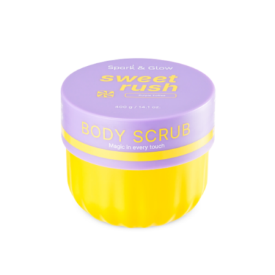 Скраб для тела с ароматом соленой карамели Spark & Glow Body Scrub Purple Toffee Scent, 400 г.